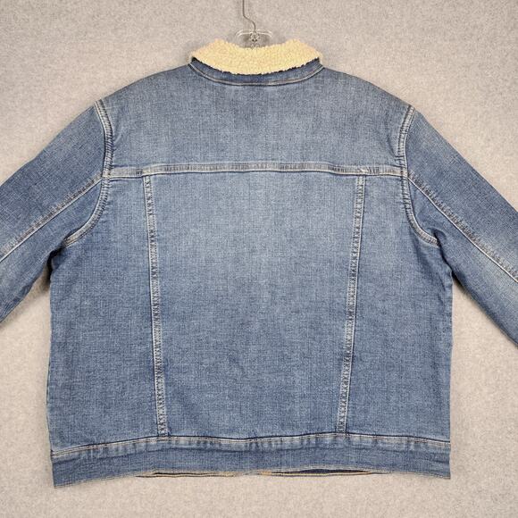 Wrangler Women's Retro Denim Jacket Sherpa Lined Western Large Excellent Cond. - Picture 6 of 13